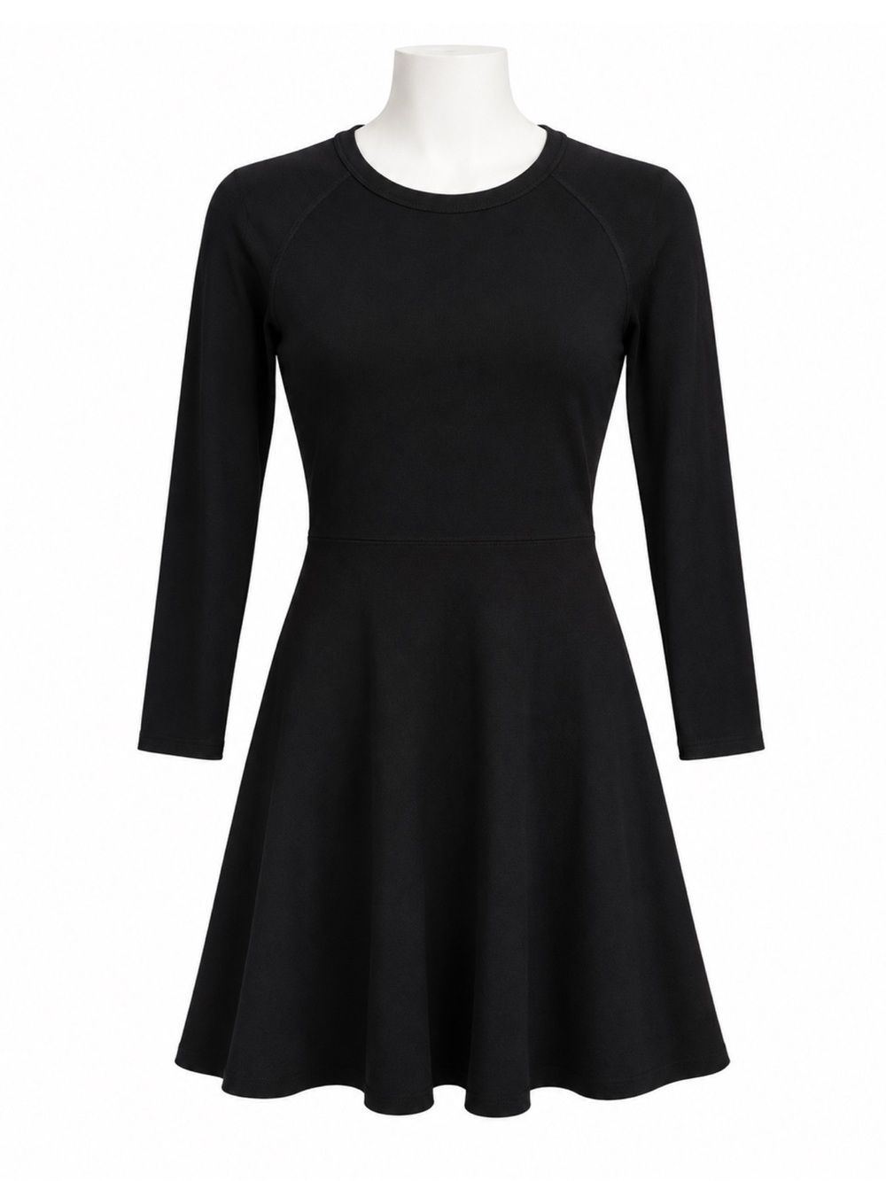 Size S Theory Women’s Annarey Gleam Black Long Sleeve Fit & Flare Knit Dress